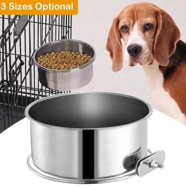Stainless Steel Hanging Pet Bowl — Detachable Crate Food & Water Bowl for Dogs, Cats & Small Pets — Prime Trend Market