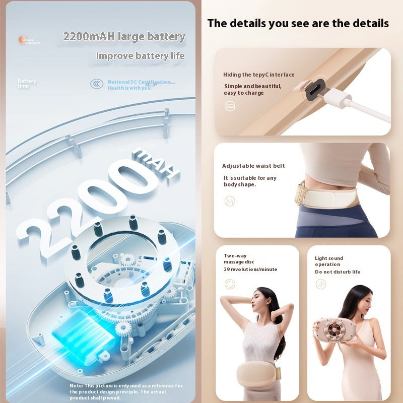 Luxury Electric Abdominal Massager — Hot Compress Stone Massage, Wireless Charging, Constant Temperature — Prime Trend Market