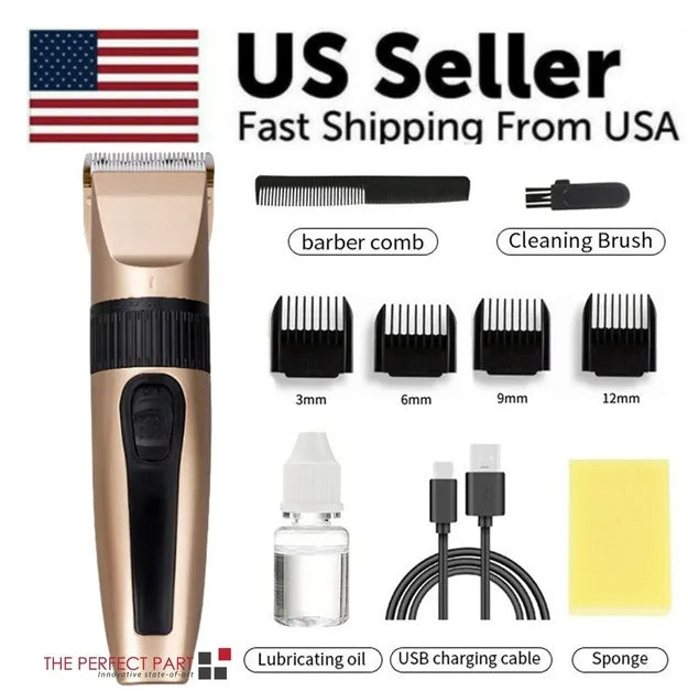 Professional Cordless Hair Clipper & Barber Cutting Kit | Ceramic Blade, USB Rechargeable, IPX7 Waterproof | Men's Grooming — Prime Trend Market