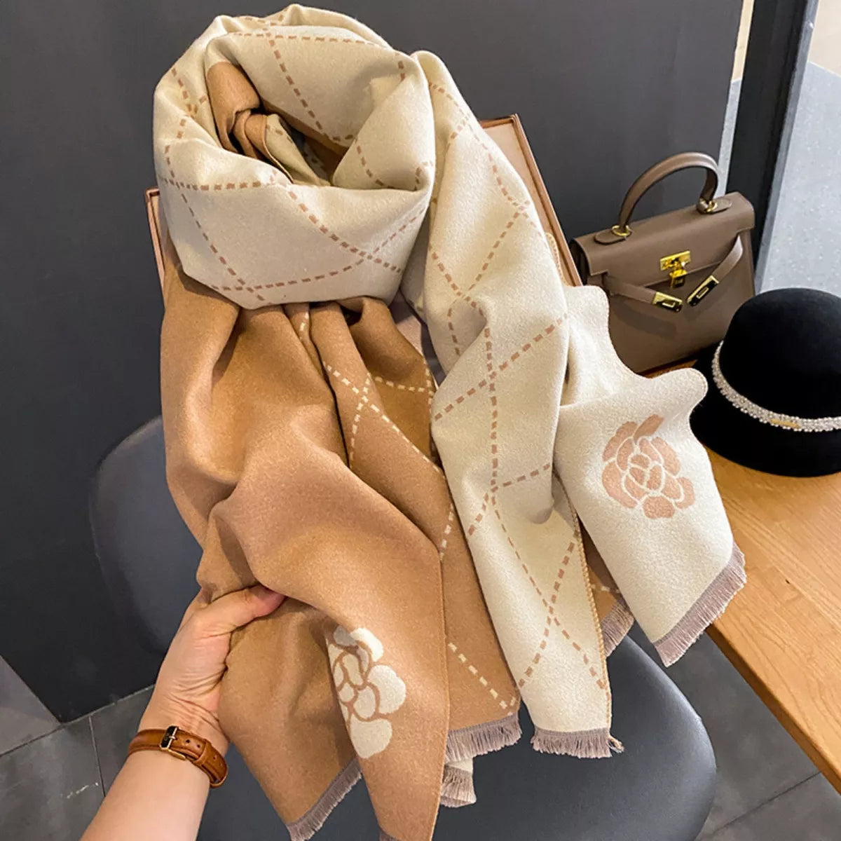 Cotton Raw-Hem Scarf