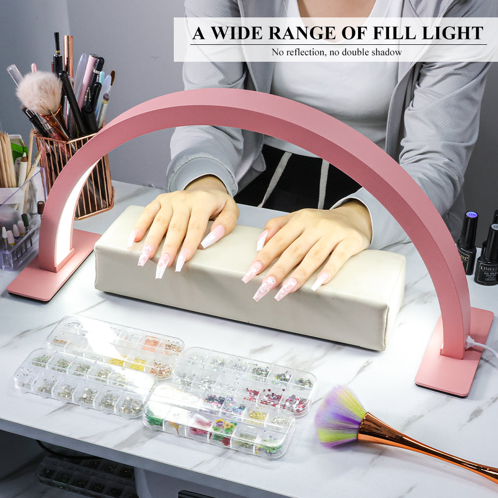 17" Half Moon LED Desk Light – 3 Color Temps, Dimmer, Shadow-Free Nail & Beauty Lamp — Prime Trend Market