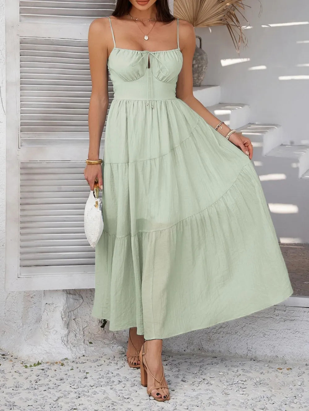 DeVine Smocked Tiered Maxi Cami Dress
