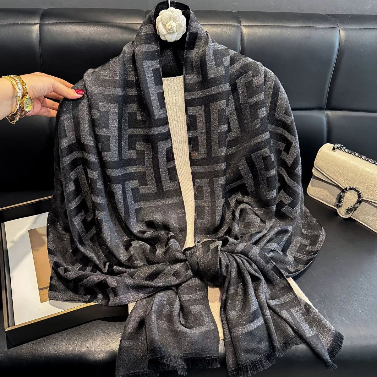Polyester Raw-Hem Scarf