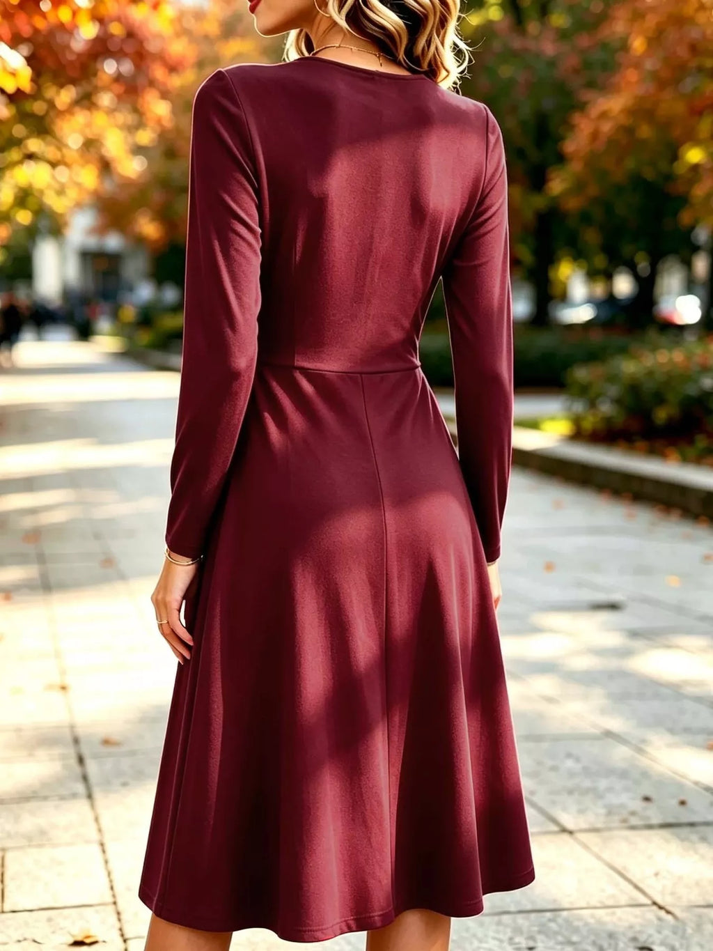Ruched Long-Sleeve Dress | S–XXXL