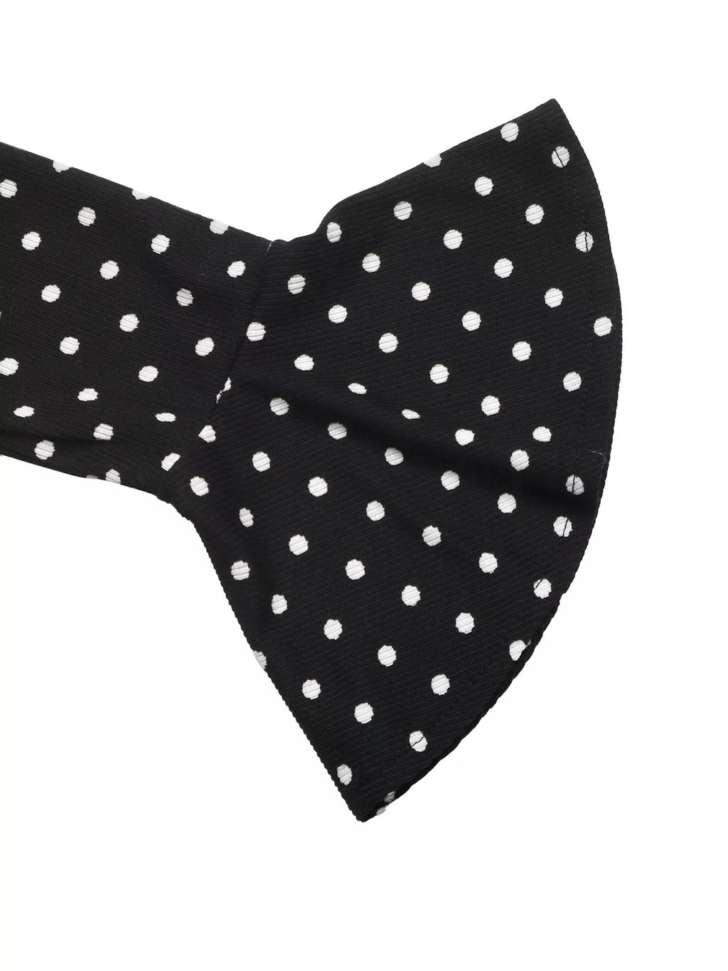 Black Polka-Dot V-Neck Tie-Back Mini Dress