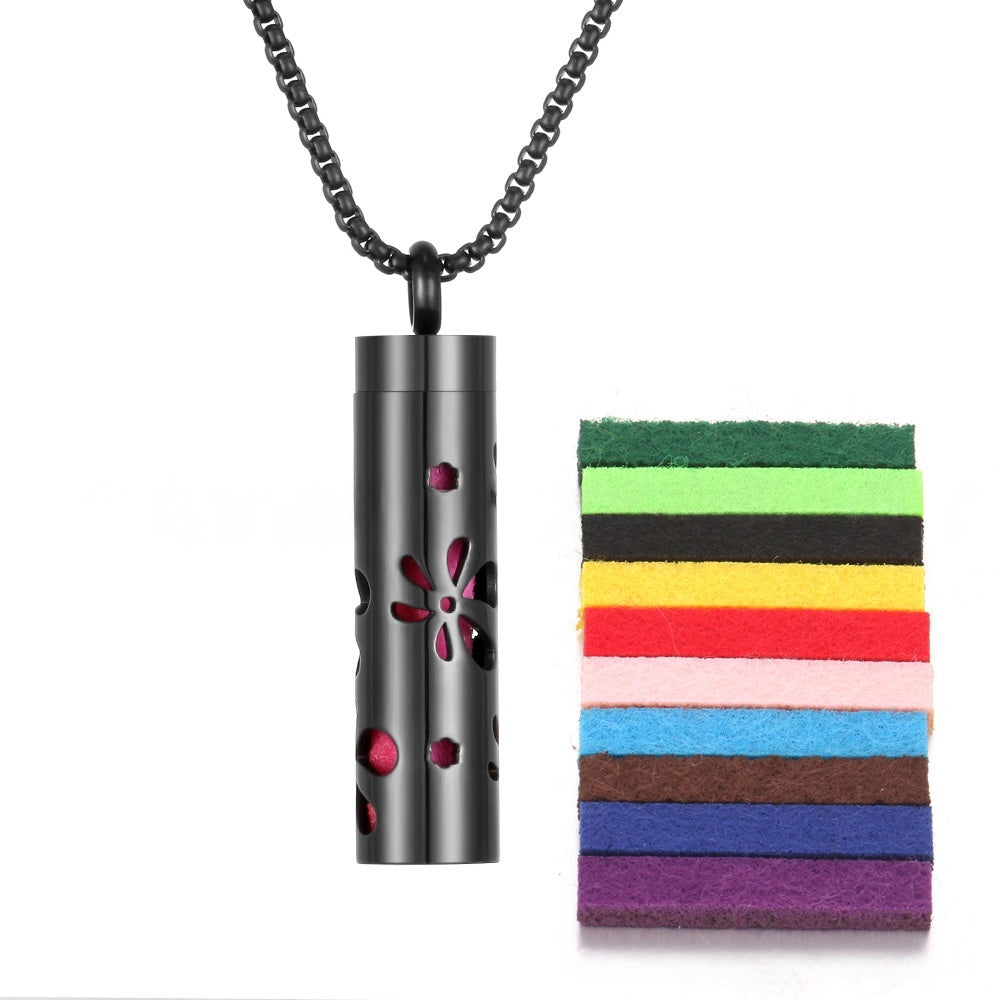 Aromatherapy Essential Oil Pendant Necklace — Titanium Steel Diffuser Locket | 16 Styles + Cotton Pads — Prime Trend Market