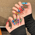 Graffiti Oil Painting Press-On Nails – Super Long Ladder | Removable Wearable Nail Art — Prime Trend Market