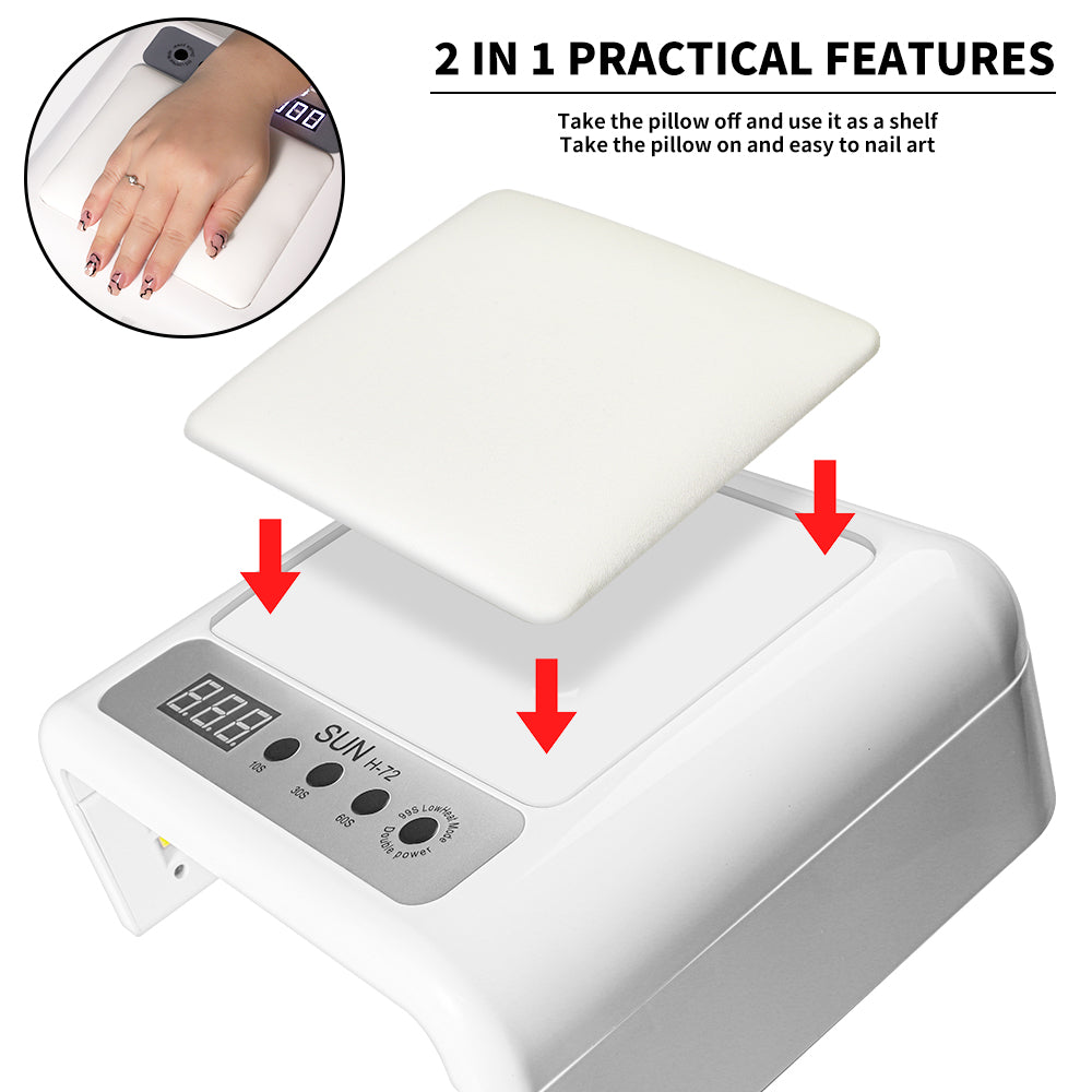 Professional UV LED Nail Lamp – Large Curing Light with Arm Rest | 72 LEDs, 4 Timer Settings — Prime Trend Market