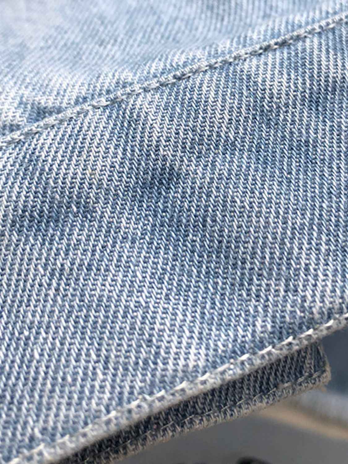 Raw-Hem Longline Denim Jacket