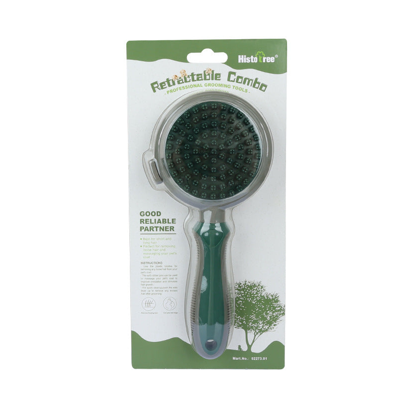Pet Self-Cleaning Slicker Brush — Double-Sided Grooming Comb — Prime Trend Market