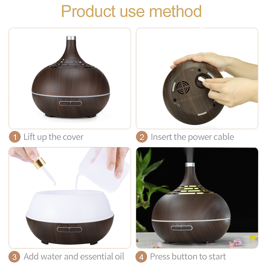 Luxury Wood Grain Ultrasonic Aroma Diffuser — Japandi Home Scent Decor — Prime Trend Market
