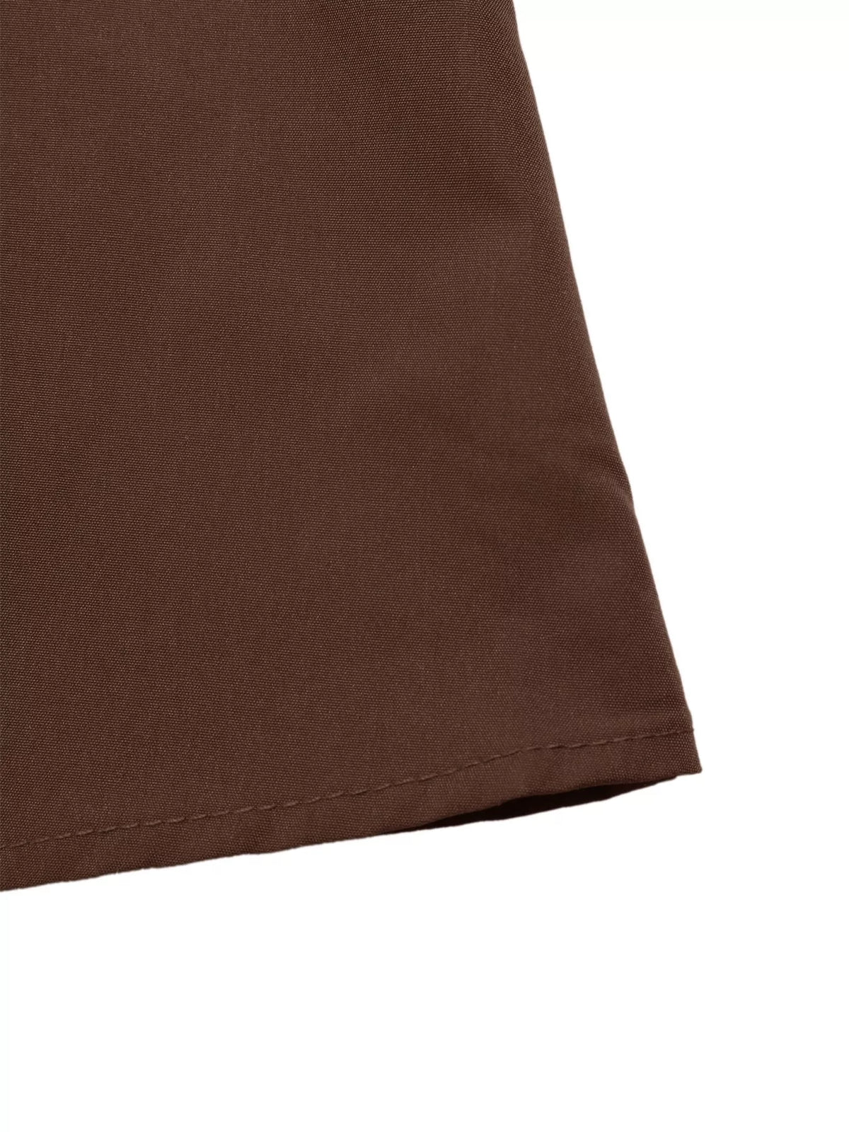 Coffee Brown Round-Neck Button-Front Long-Sleeve Midi Dress