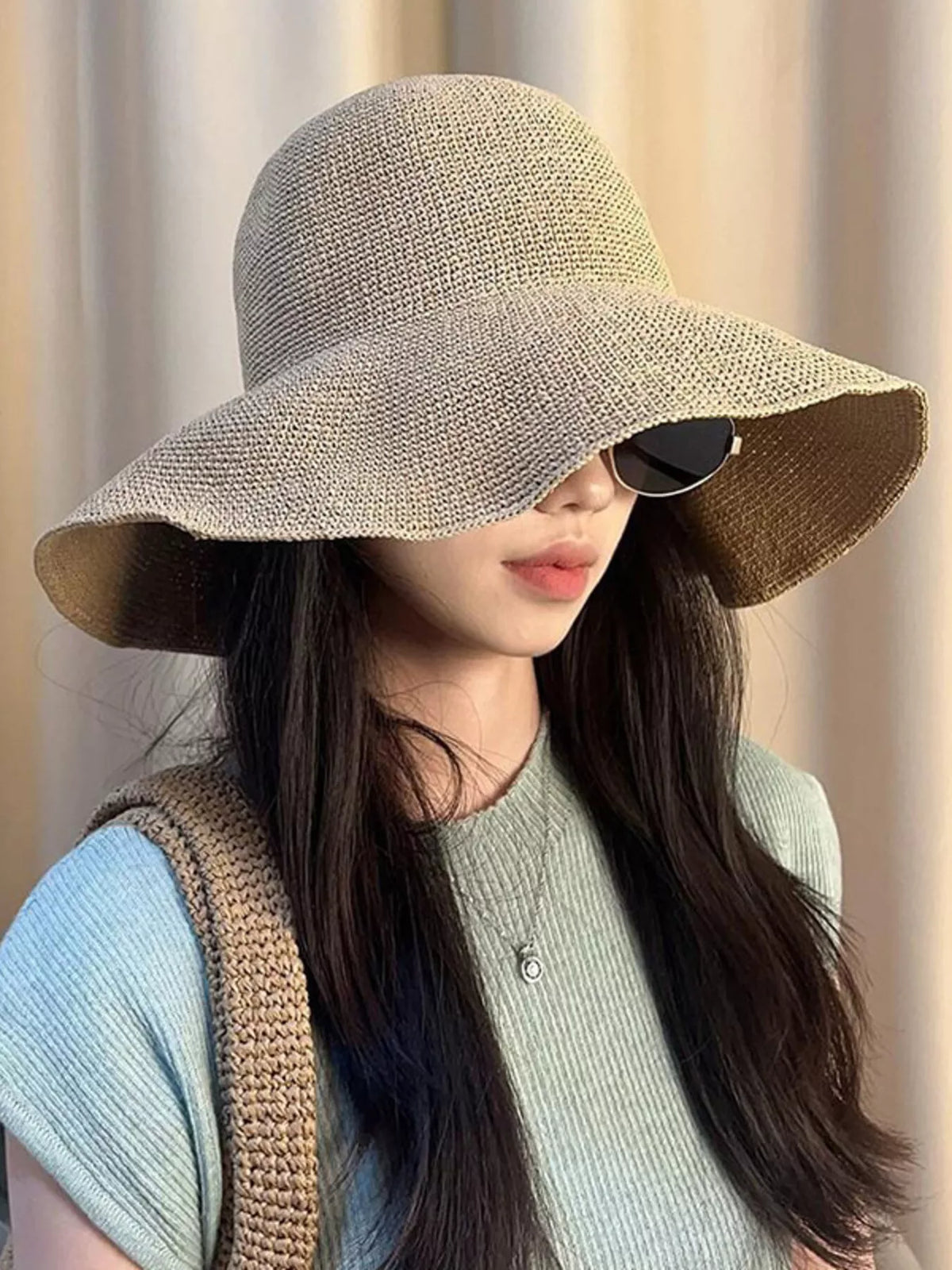 Wide Brim Cotton Sun Hat