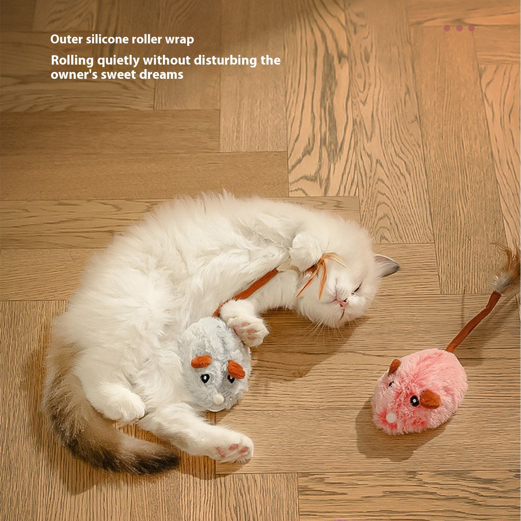 PawHunt Electric Mouse Cat Toy – Auto-Moving Plush Interactive Pole Toy for Cats | 3 Colors — Prime Trend Market