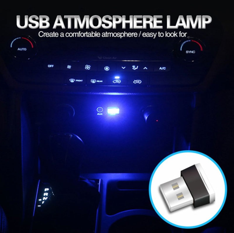 3Pcs Mini Blue LED USB Car Interior Atmosphere Light – Neon Ambient Glow — Prime Trend Market