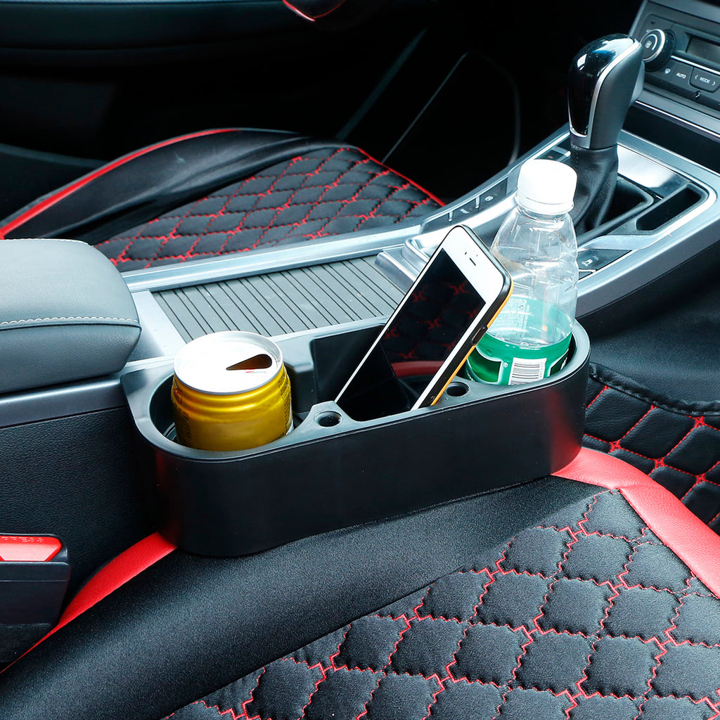 Car Seat Gap Wedge Organizer – Dual Cup Holder, Phone & Storage Pocket for Console Side — Prime Trend Market