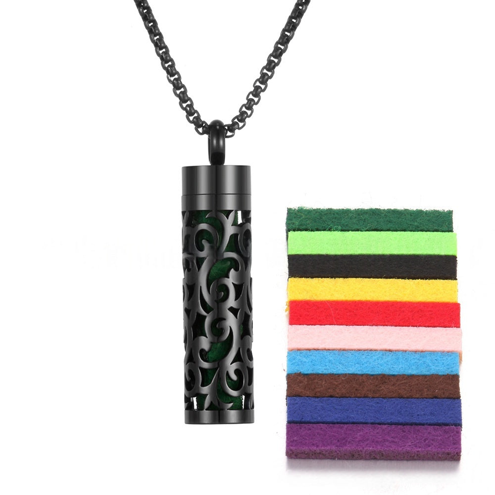 Aromatherapy Essential Oil Pendant Necklace — Titanium Steel Diffuser Locket | 16 Styles + Cotton Pads — Prime Trend Market