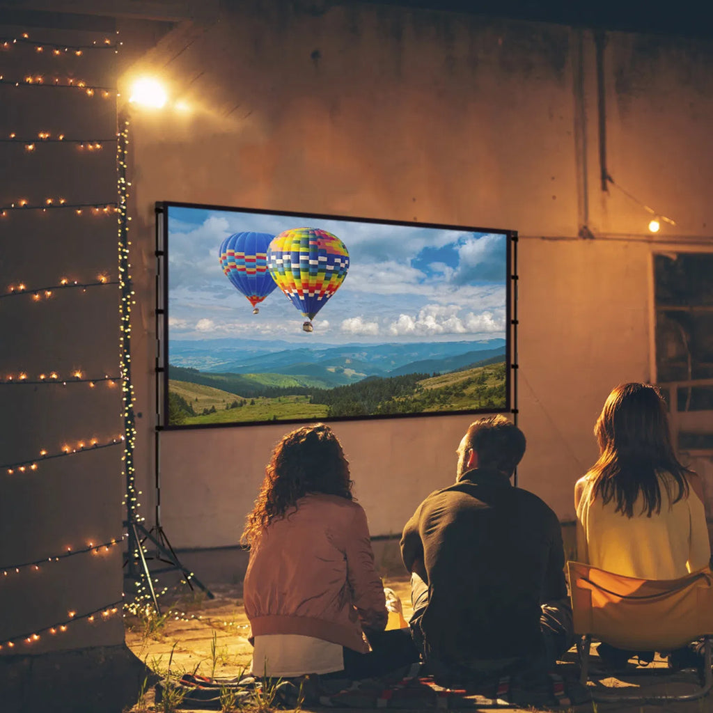 Portable Projector Screen with Stand | 100" & 120" | 4K HD Wrinkle-Free | Backyard Cinema | Indoor Outdoor — Prime Trend Market