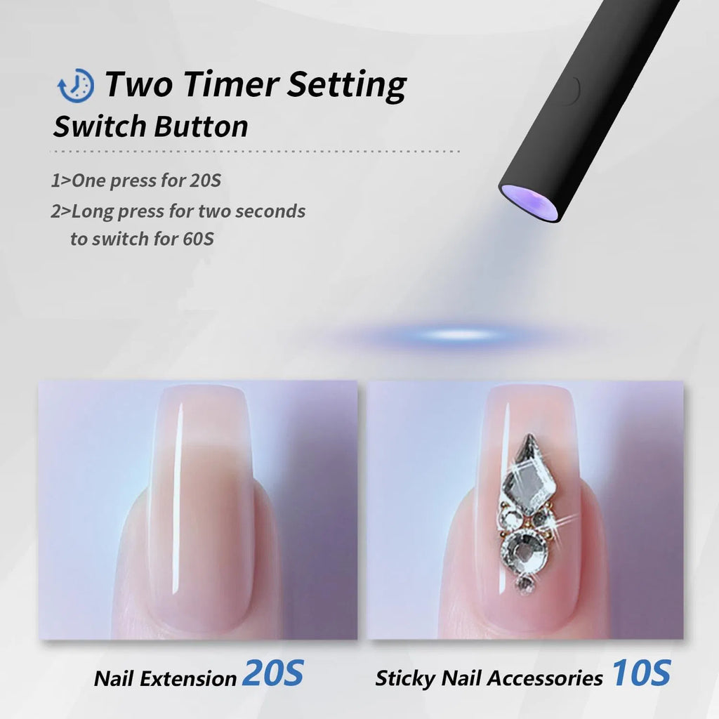 Mini UV LED Nail Lamp – Portable Cordless Gel Nail Dryer | Handheld with Foldable Stand, USB Rechargeable — Prime Trend Market