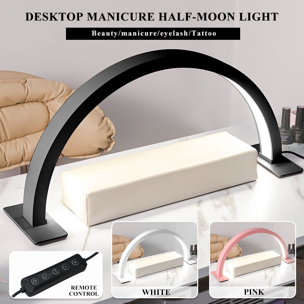17" Half Moon LED Desk Light – 3 Color Temps, Dimmer, Shadow-Free Nail & Beauty Lamp — Prime Trend Market