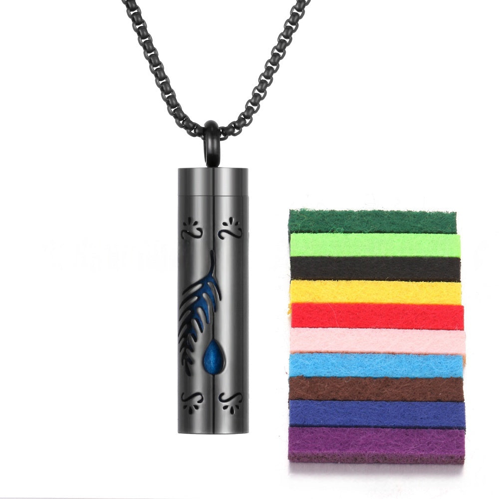 Aromatherapy Essential Oil Pendant Necklace — Titanium Steel Diffuser Locket | 16 Styles + Cotton Pads — Prime Trend Market