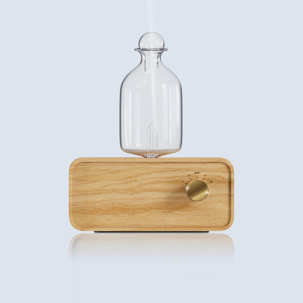 Luxury Waterless Essential Oil Aroma Diffuser — Wood & Glass Scent Machine, Home & Office — Eliza & Tuan