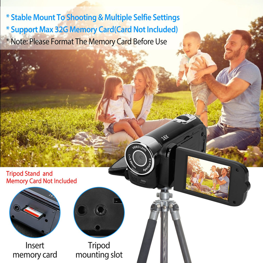 Luxury 270° Rotating Vlog Camera — 1080P HD, 16x Zoom, Built-in Fill Light & Selfie Mode — Prime Trend Market
