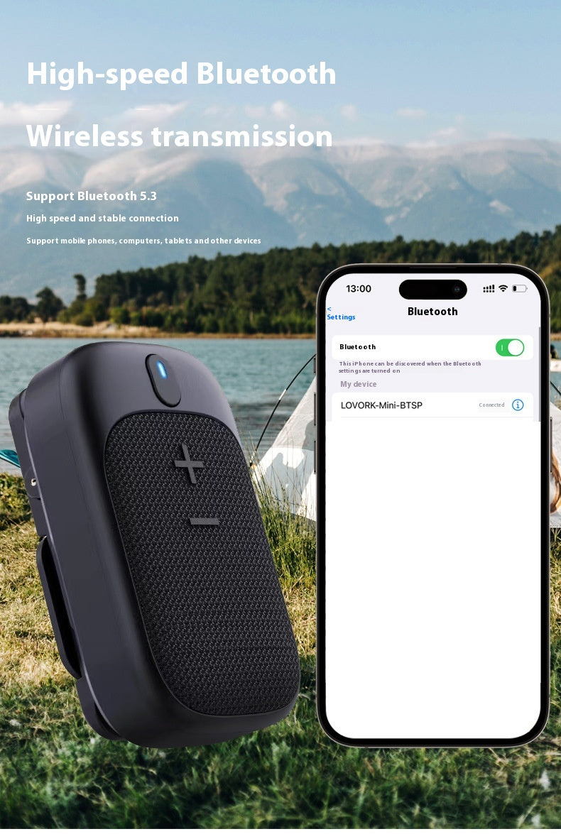 Outdoor Bluetooth Hiking Speaker — Ultra-Lightweight, Portable Subwoofer for Camping & Running — Eliza & Tuan