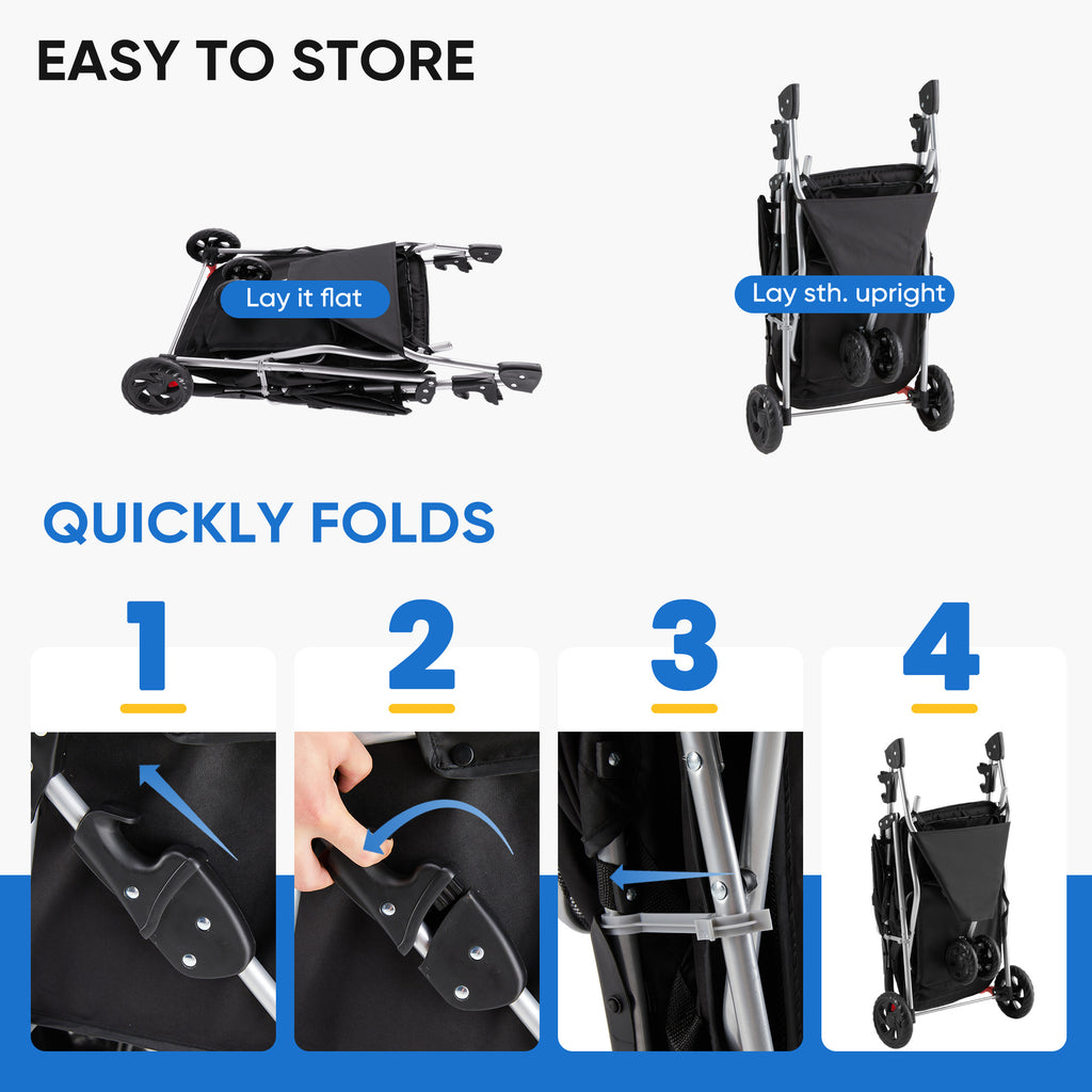 Luxury Pet Stroller Cart for Cats & Dogs — Foldable, All-Terrain, Breathable — Prime Trend Market