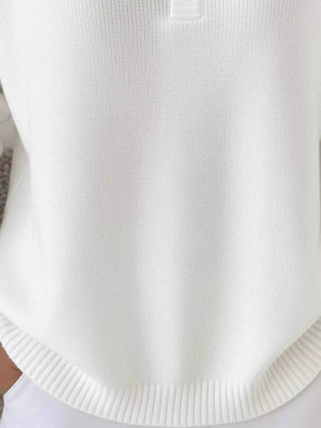 Half-Button Long-Sleeve Knit Top