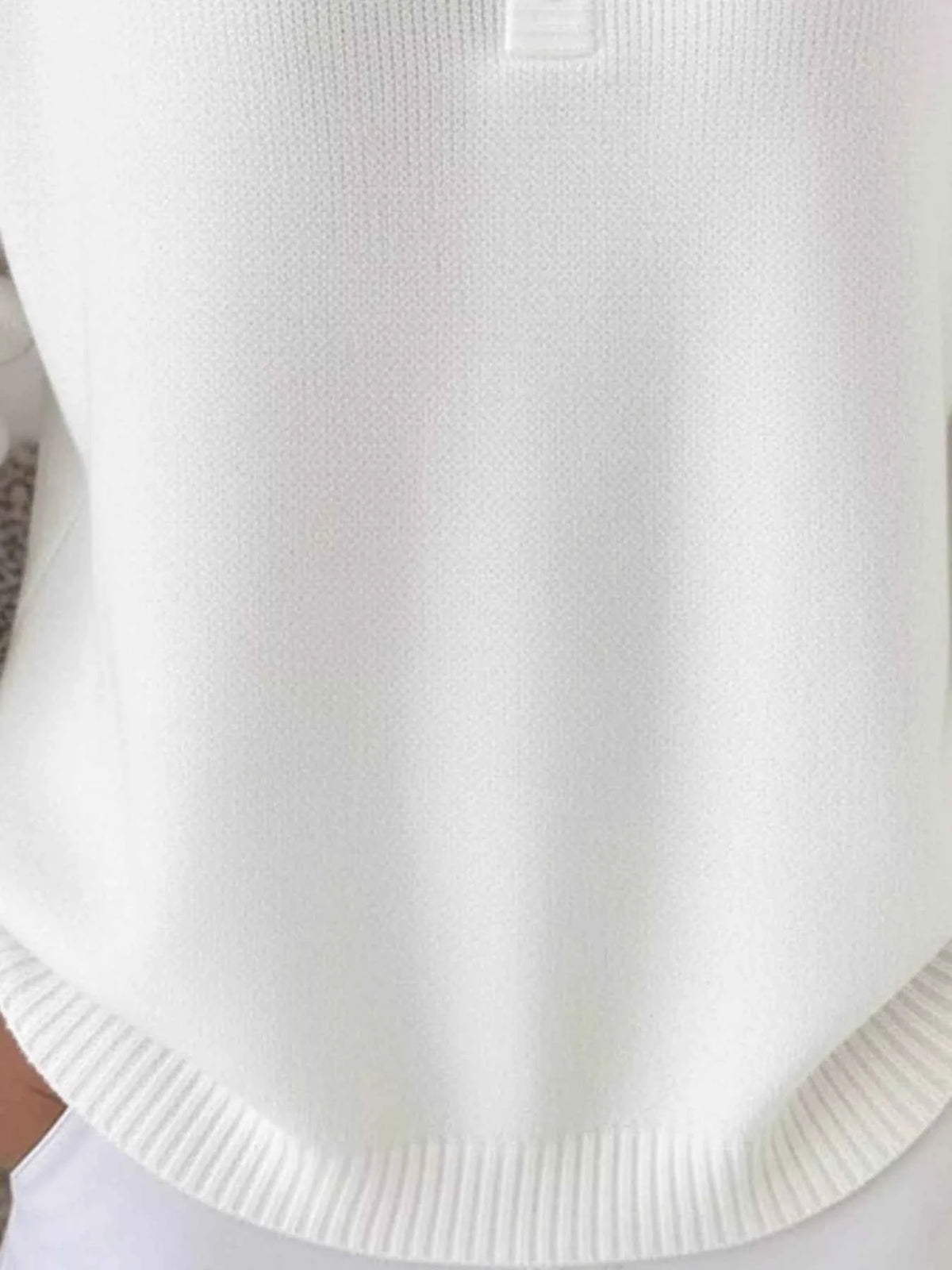 Half-Button Long-Sleeve Knit Top