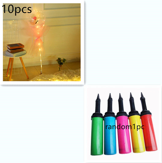 LED Luminous Balloon Rose Bouquet | Transparent Bobo Ball | Light-Up Flower Gift — Prime Trend Market