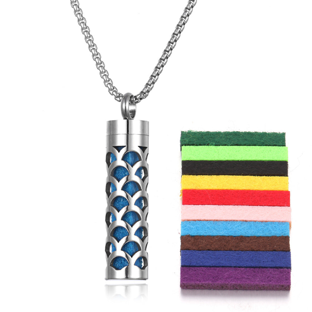 Aromatherapy Essential Oil Pendant Necklace — Titanium Steel Diffuser Locket | 16 Styles + Cotton Pads — Prime Trend Market