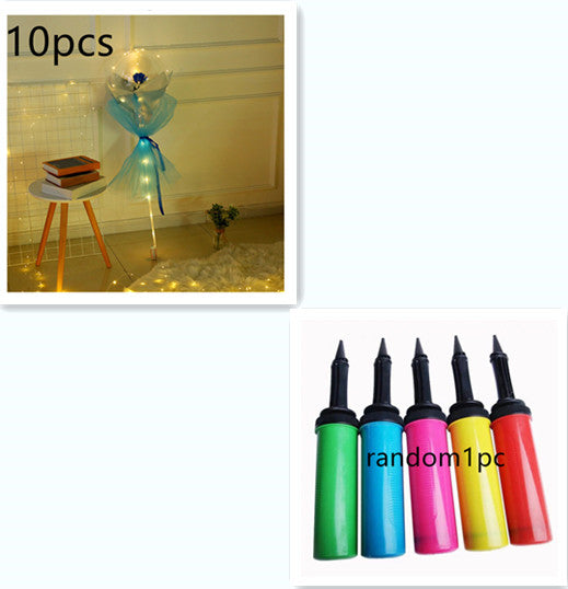 LED Luminous Balloon Rose Bouquet | Transparent Bobo Ball | Light-Up Flower Gift — Prime Trend Market
