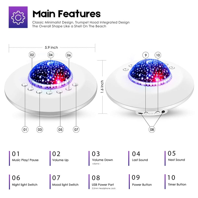 DreamGlow™ Baby Sleep Aid Night Light — 20 Soothing Sounds & Soft Glow Nursery Lamp — Prime Trend Market