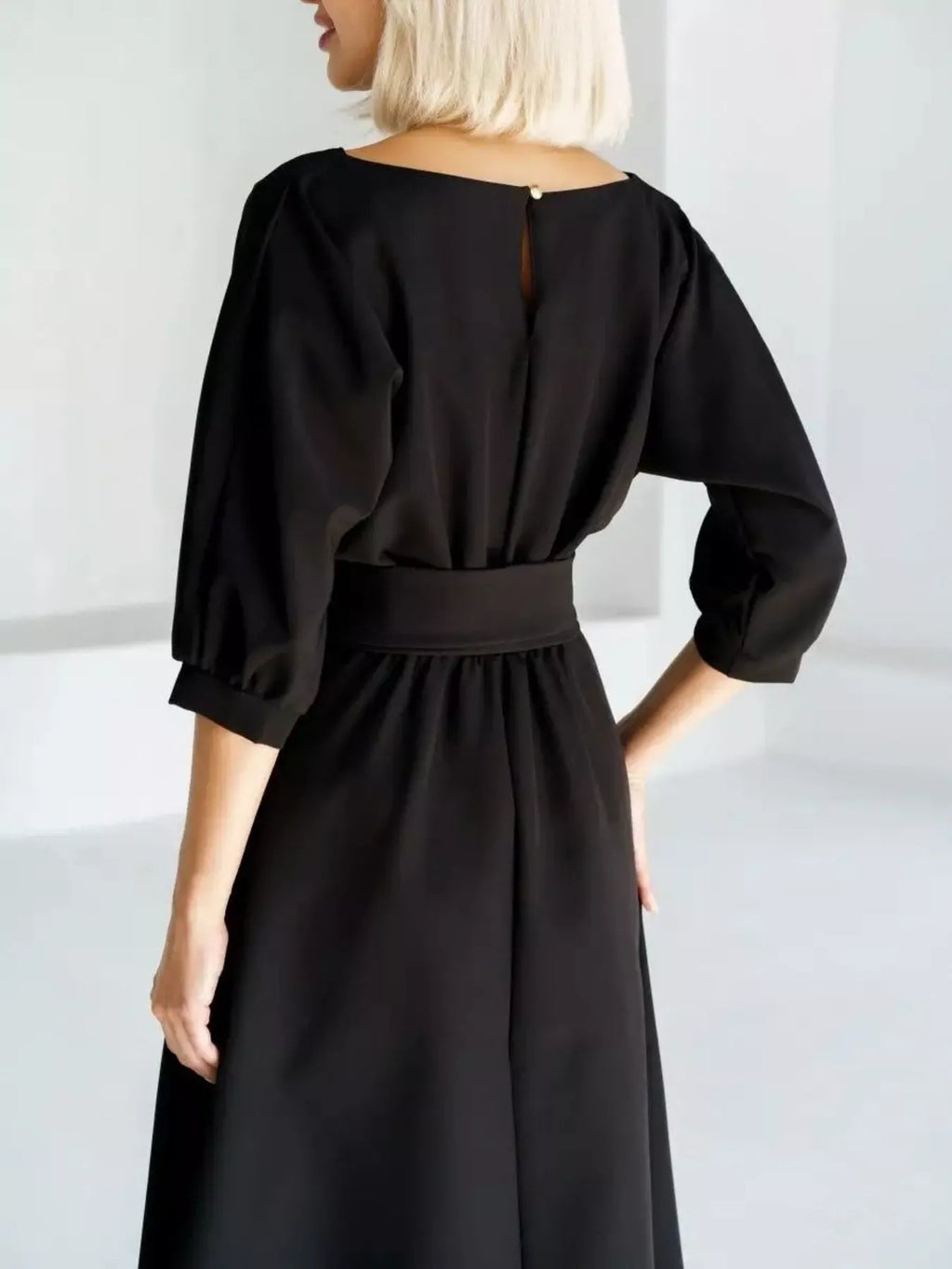 Belted Midi Dress with Pockets | S–XXL
