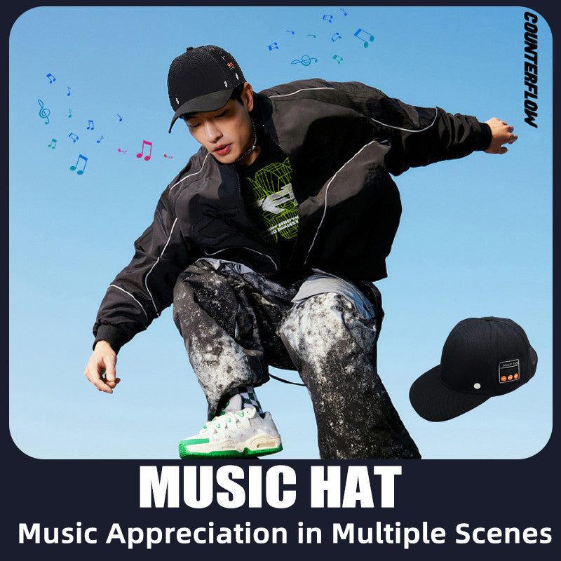 Bluetooth Music Hat | Wireless Speaker Cap | Built-In Stereo Sound | Black & Light Gray — Prime Trend Market