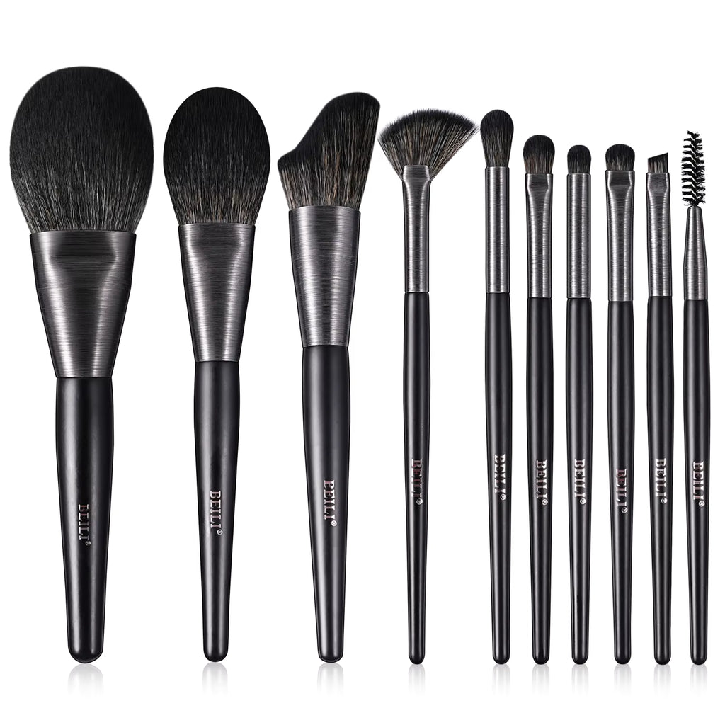 High-quality Makeup Brushes With Wooden Handles, Premium Natural 10pcs Makeup Brushes. — Prime Trend Market