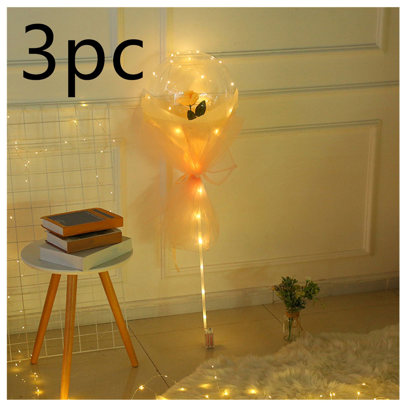 LED Luminous Balloon Rose Bouquet | Transparent Bobo Ball | Light-Up Flower Gift — Prime Trend Market