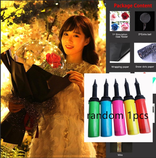LED Luminous Balloon Rose Bouquet | Transparent Bobo Ball | Light-Up Flower Gift — Prime Trend Market