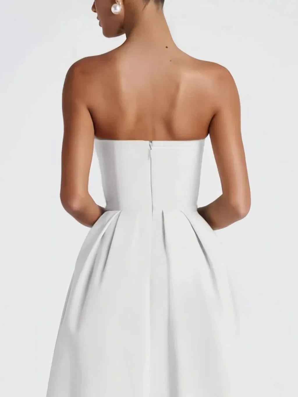 Solid-Color Tube Midi Dress