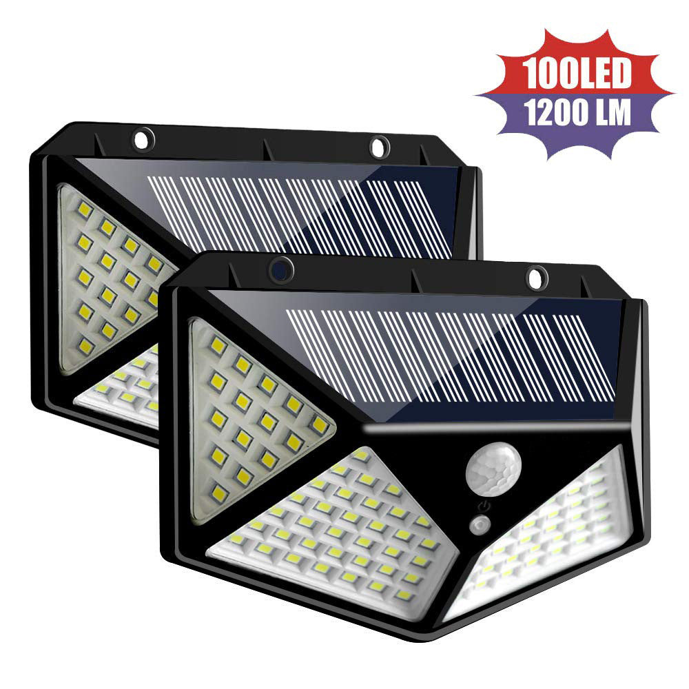 Solar LED Wall Light — 100 LED Motion Sensor Outdoor Security Light, Waterproof, 3 Modes — Prime Trend Market