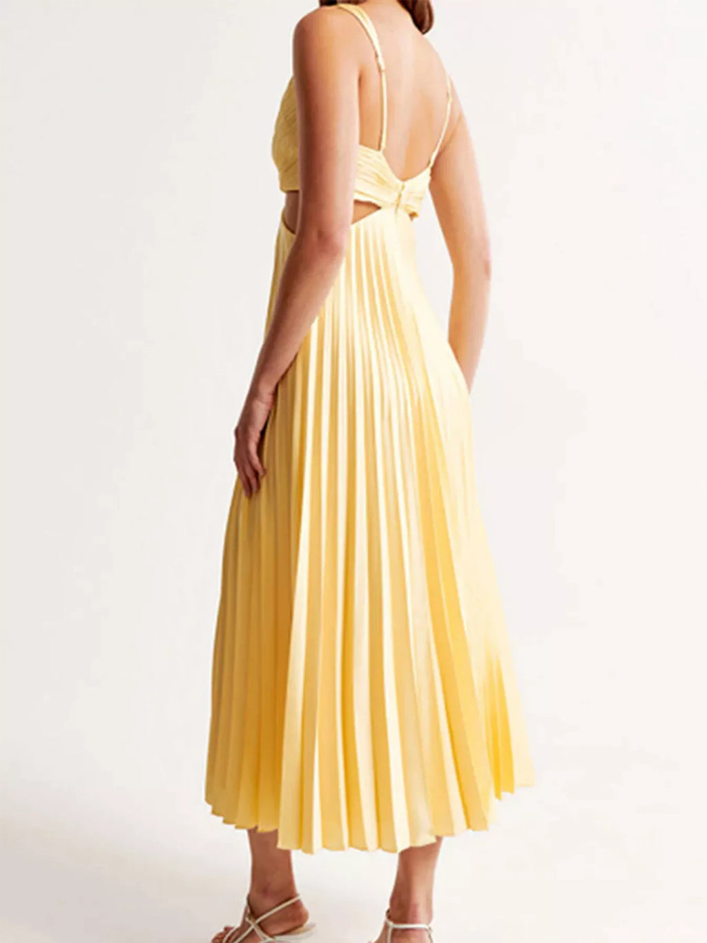 Pleated Cut-Out Midi Dress | S–2XL