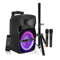250W Party Speaker with Karaoke | Bluetooth, Disco Lights, 2 Wireless Mics, Portable Rolling PA DJ System — Prime Trend Market