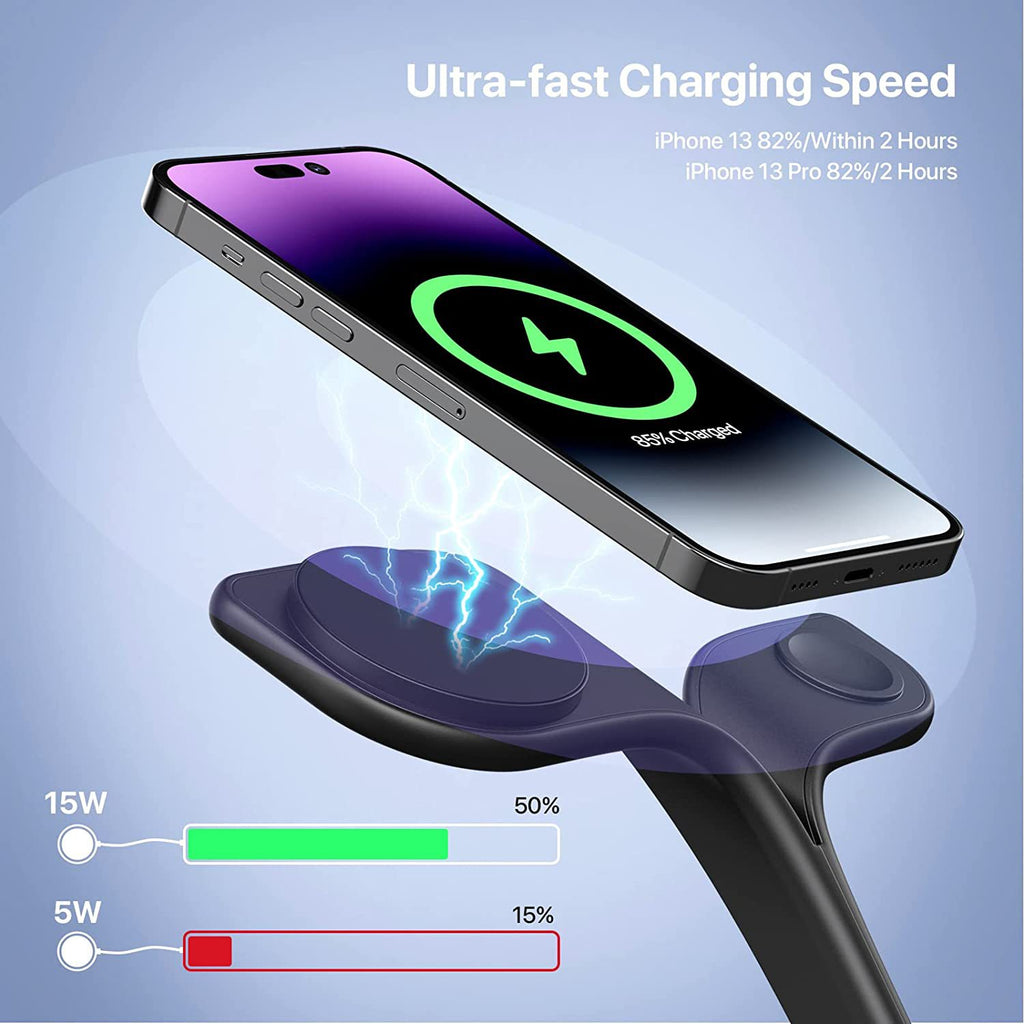 Magnetic 3-in-1 Wireless Charging Station — Phone, Earphones & Watch — Prime Trend Market