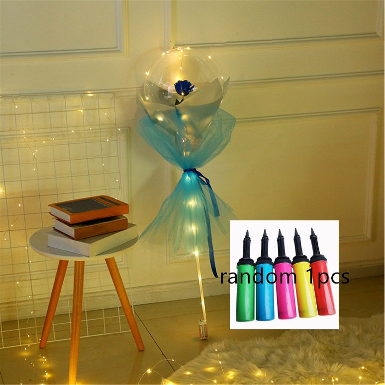 LED Luminous Balloon Rose Bouquet | Transparent Bobo Ball | Light-Up Flower Gift — Prime Trend Market