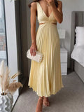Pleated Cut-Out Midi Dress | S–2XL