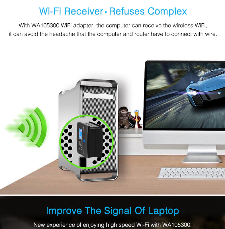 WiFi USB Adapter 300Mbps — Mini Wireless Network Card for Windows, Linux & Mac — Prime Trend Market
