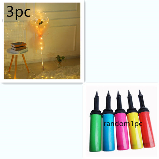 LED Luminous Balloon Rose Bouquet | Transparent Bobo Ball | Light-Up Flower Gift — Prime Trend Market