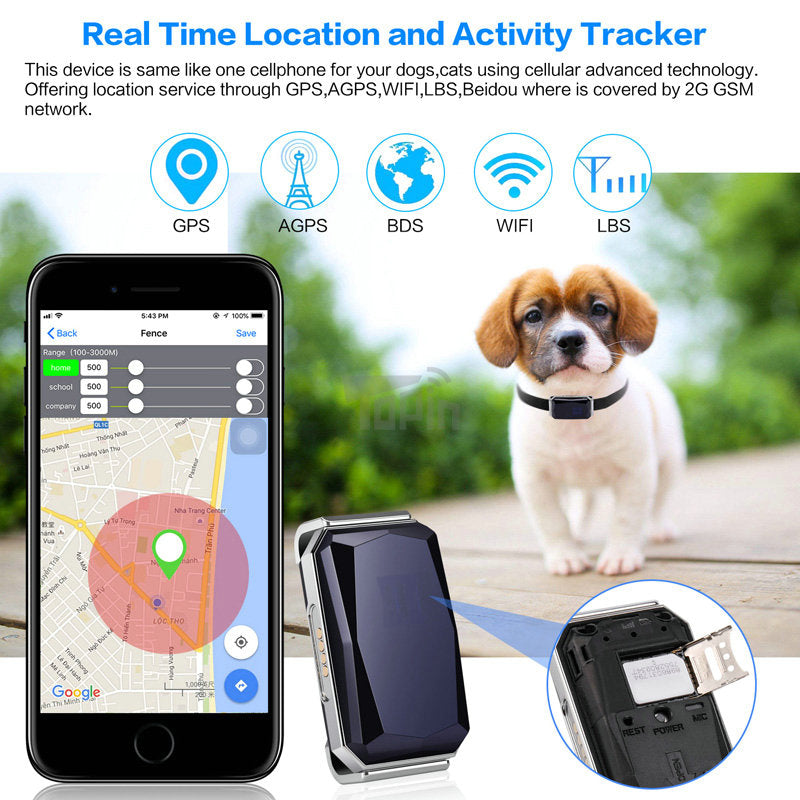 PawDrop GPS Pet Tracker – Real-Time Anti-Lost Dog & Cat Collar Device with SOS, Geofence & Voice Monitor — Prime Trend Market